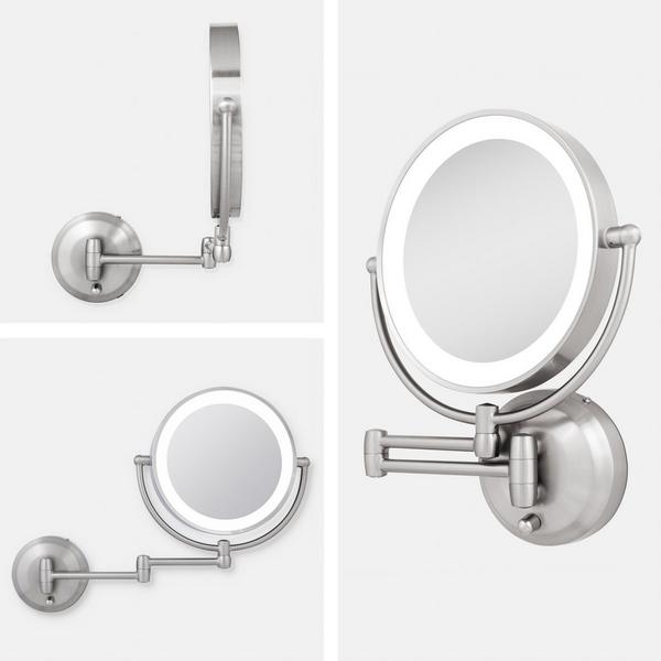 Zadro Lighted Wall Mounted Makeup Mirror with 10X/1X Battery/Cord #8