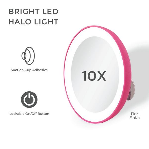 Zadro LED Ring Lighted Compact Mirror with 10X, Suction Cups #2