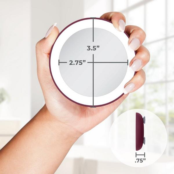 Zadro LED Ring Lighted Compact Mirror with 10X, Suction Cups #3