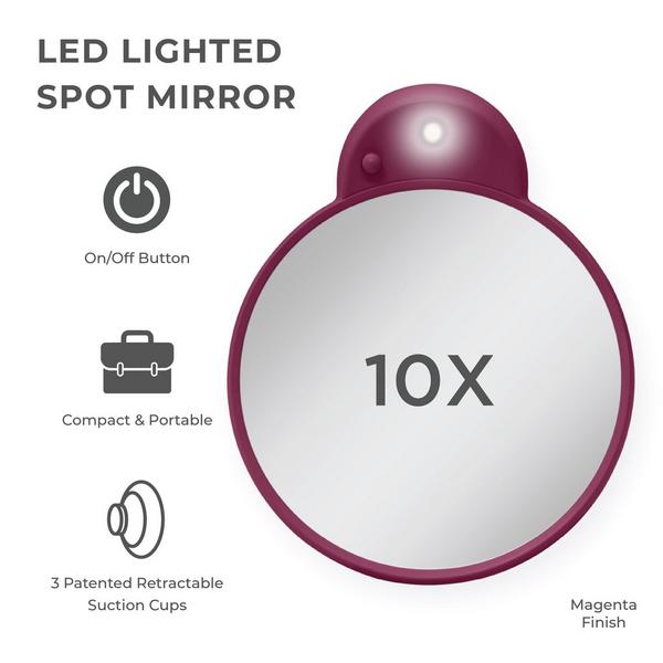 Zadro LED Lighted Compact Mirror with 10X, Suction Cups #2