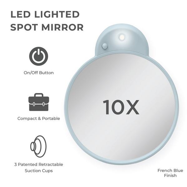 Zadro LED Lighted Compact Mirror with 10X, Suction Cups #2