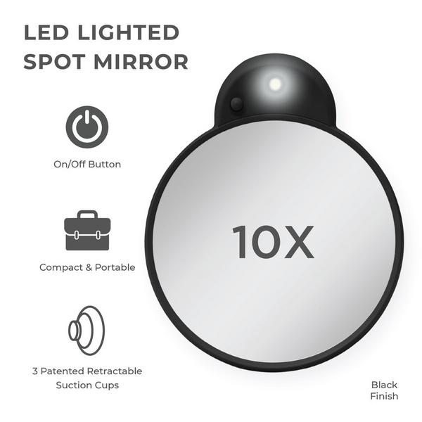 Zadro LED Lighted Compact Mirror with 10X, Suction Cups #2
