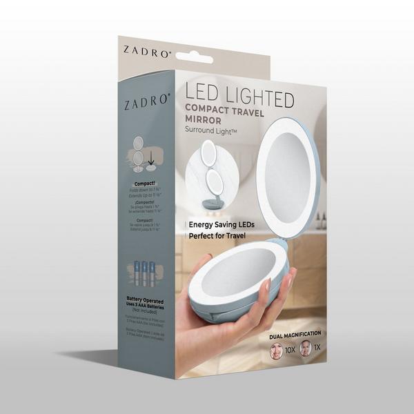 Zadro Folding LED Lighted Travel Mirror with 10X/1X #7