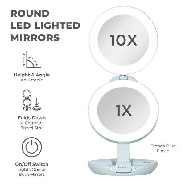 Zadro Folding LED Lighted Travel Mirror with 10X/1X #8