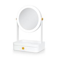 LED Lighted Makeup Mirror with 5X/1X, Storage Drawer & Tray