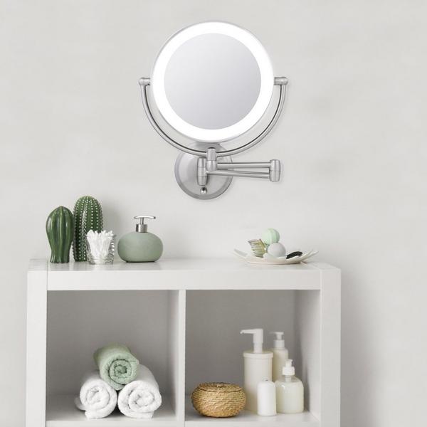 Zadro Lighted Wall Mounted Makeup Mirror with 5X/1X Battery/Cord #5