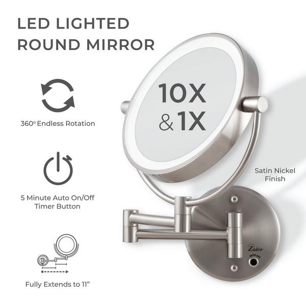 Zadro Cordless LED Lighted Wall Mounted Makeup Mirror #2