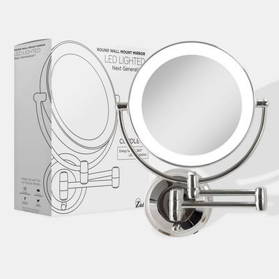 Zadro Lighted Wall Mounted Makeup Mirror with 10X/1X Battery/Cord