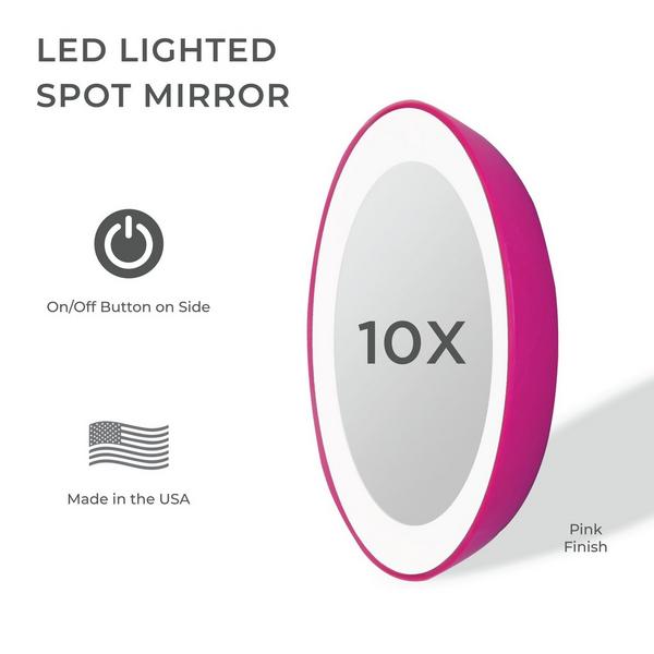 Zadro LED Lighted Travel Mirror with Magnification & Suction Cups #2