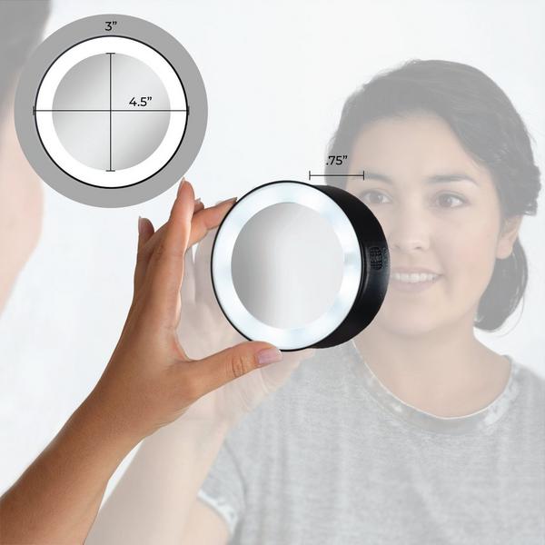 Zadro LED Lighted Travel Mirror with Magnification & Suction Cups #5