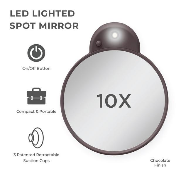 Zadro LED Lighted Compact Mirror with 10X, Suction Cups #2