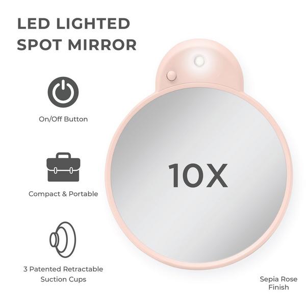 Zadro LED Lighted Compact Mirror with 10X, Suction Cups #2