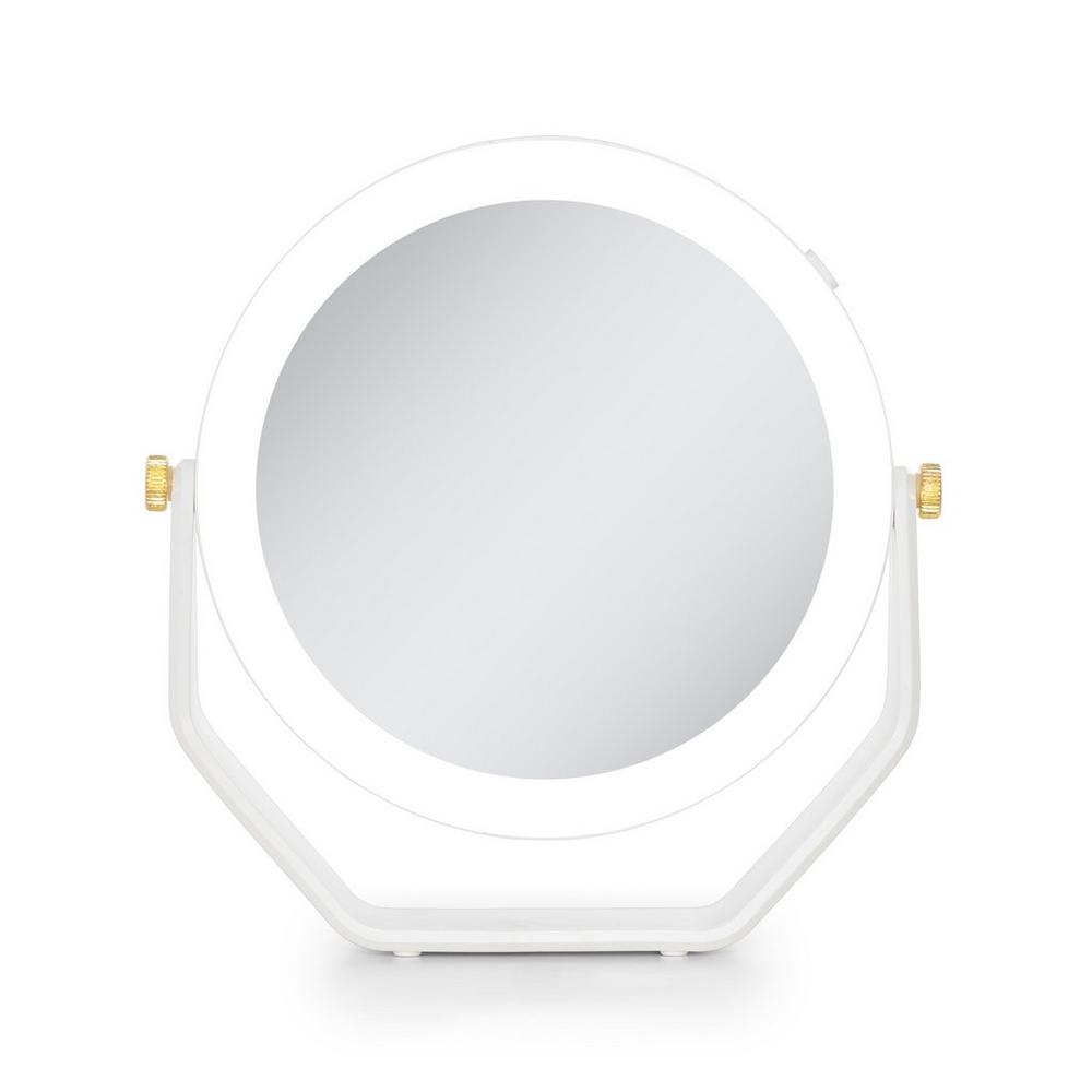 Zadro Led Lighted Makeup Mirror With 5x/1x Magnifications - White In White