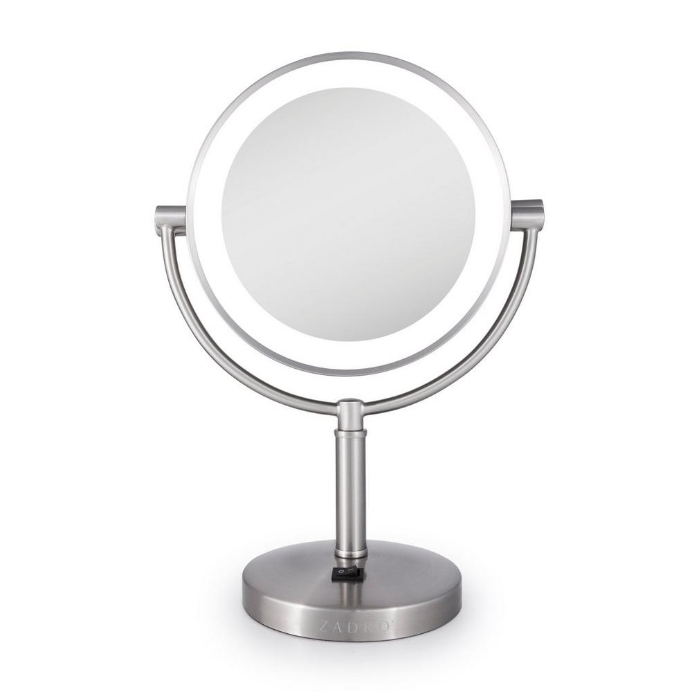 Zadro Laguna, Led Lighted Makeup Mirror With 5x/1x - Satin Nickel