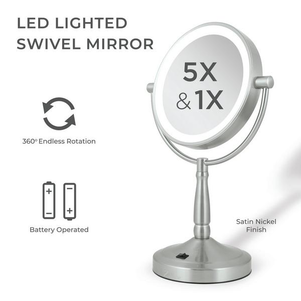 Zadro Cordless LED Lighted Makeup Mirror with 5X/1X #2