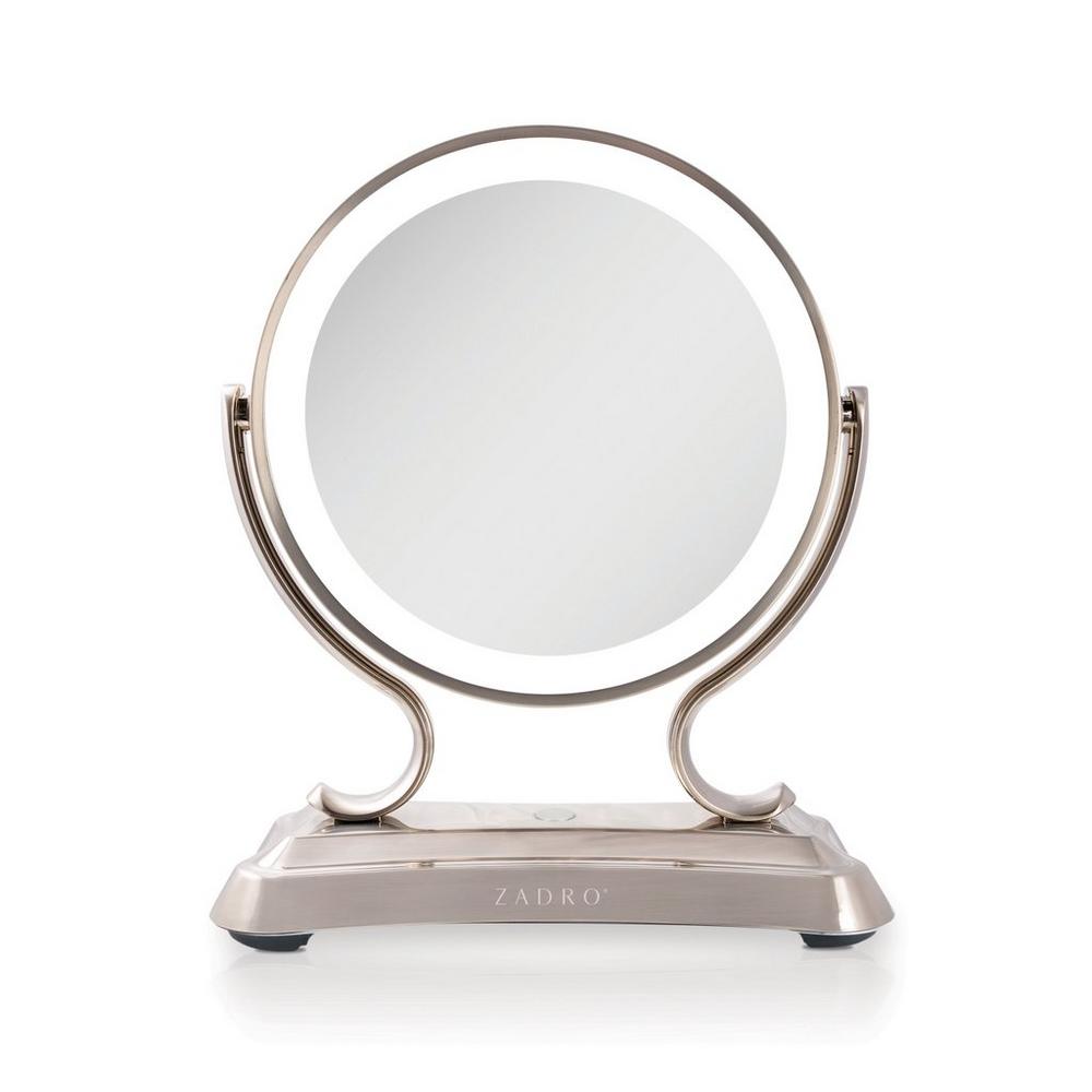 Zadro Glamour Led Lighted Makeup Mirror With 5x/1x Magnification - Satin Nickel