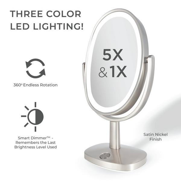 Zadro Newport LED Lighted Makeup Mirror with 5X/1X, Touch Control #2