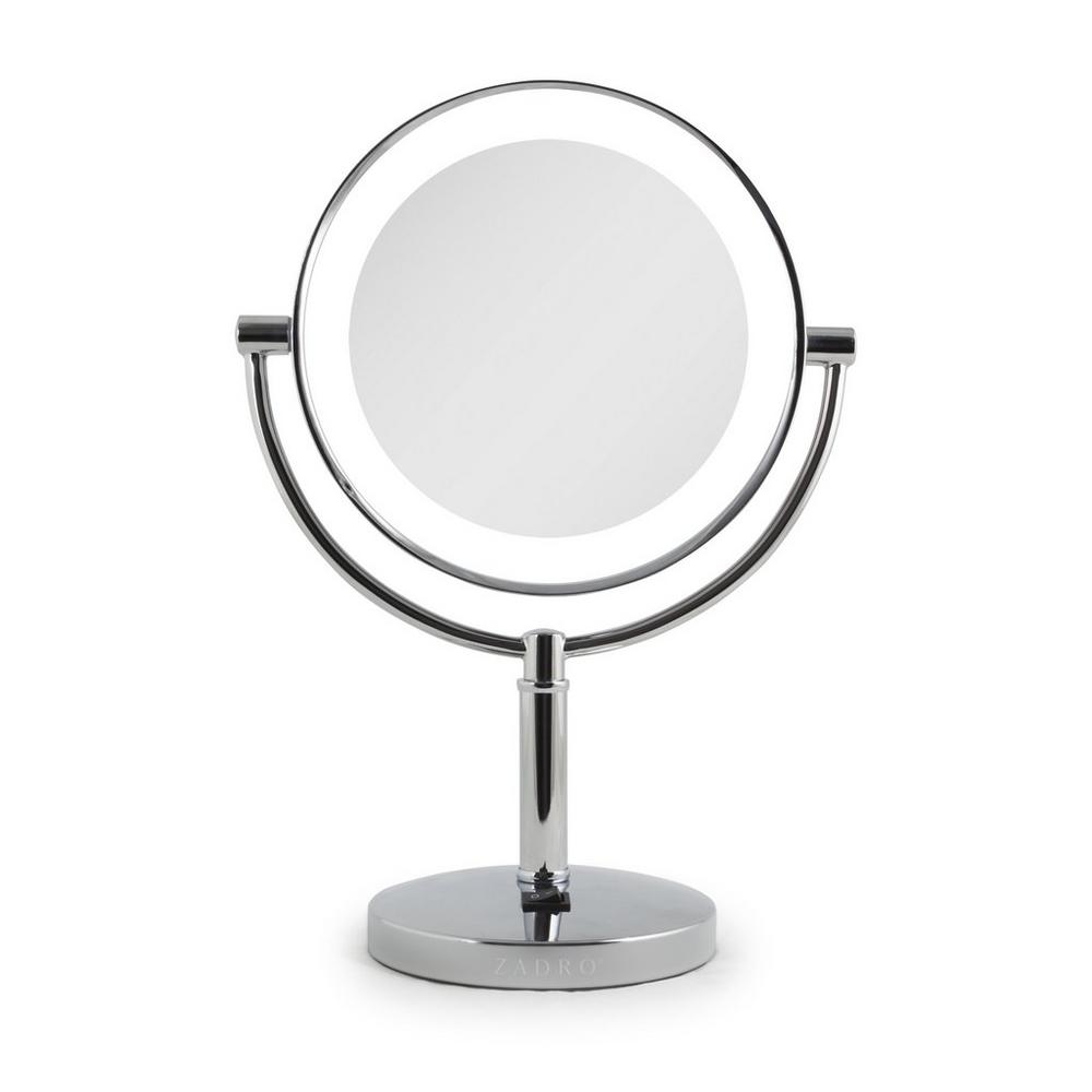 Zadro Laguna, Led Lighted Makeup Mirror With 10x/1x - Chrome In Silver