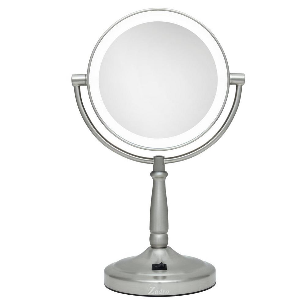 Zadro Cordless LED Lighted Makeup Mirror with 10X/1X