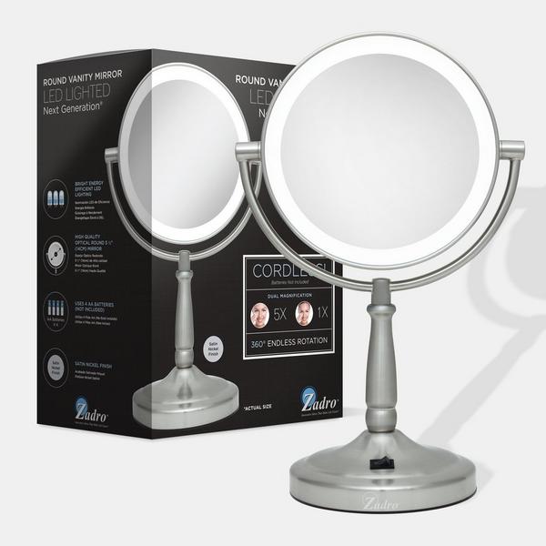 Zadro Cordless LED Lighted Makeup Mirror with 10X/1X #8