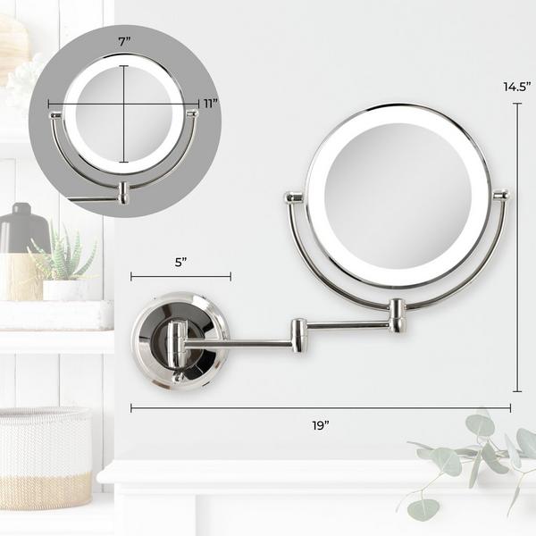 Zadro Lighted Wall Mounted Makeup Mirror with 5X/1X Battery/Cord #3