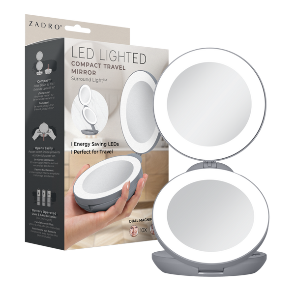 Zadro Folding LED Lighted Travel Mirror with 10X/1X #8