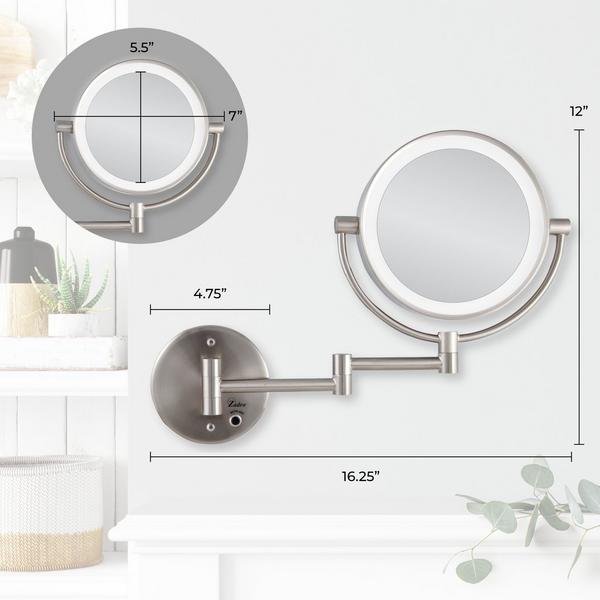 Zadro Cordless LED Lighted Wall Mounted Makeup Mirror #3