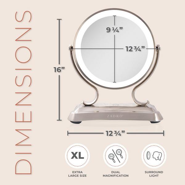 Zadro Glamour LED Lighted Makeup Mirror with 5X/1X Magnification #2