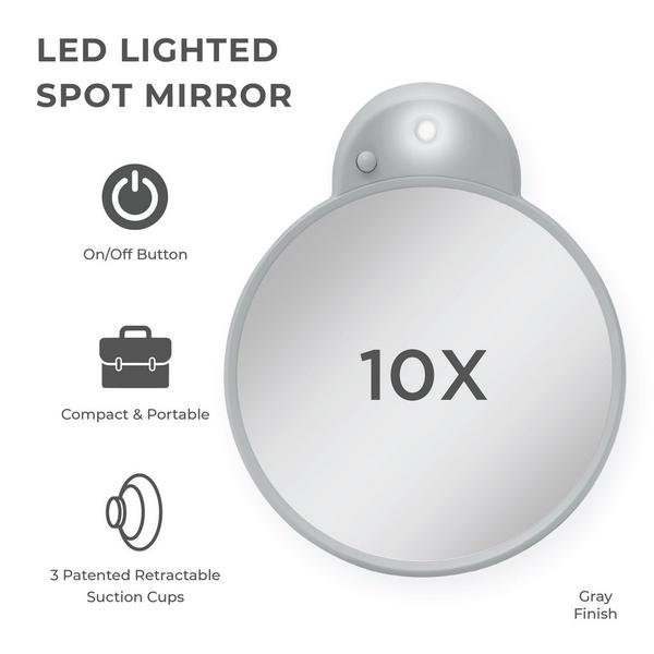 Zadro LED Lighted Compact Mirror with 10X, Suction Cups #2