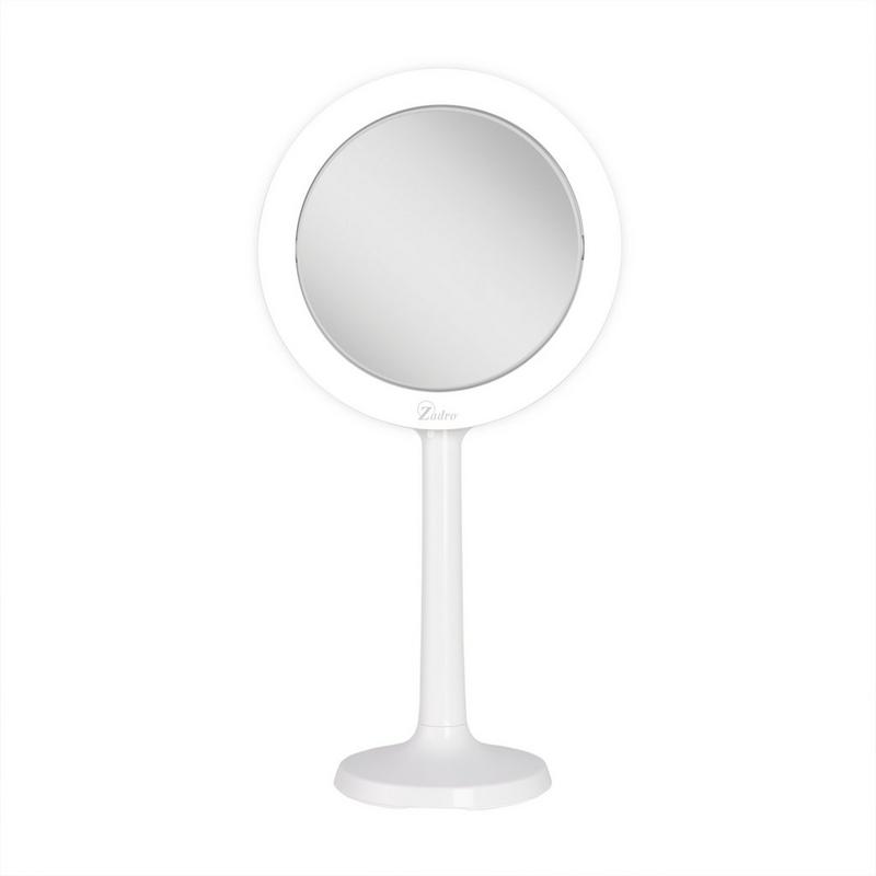 Zadro - White Hudson, LED Lighted Makeup Mirror with 8X/1X