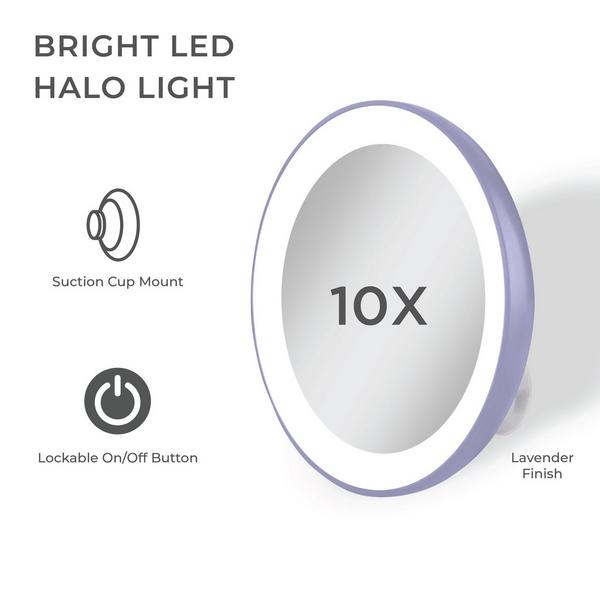 Zadro LED Ring Lighted Compact Mirror with 10X, Suction Cups #2