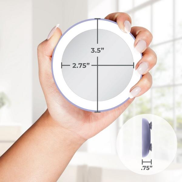 Zadro LED Ring Lighted Compact Mirror with 10X, Suction Cups #3