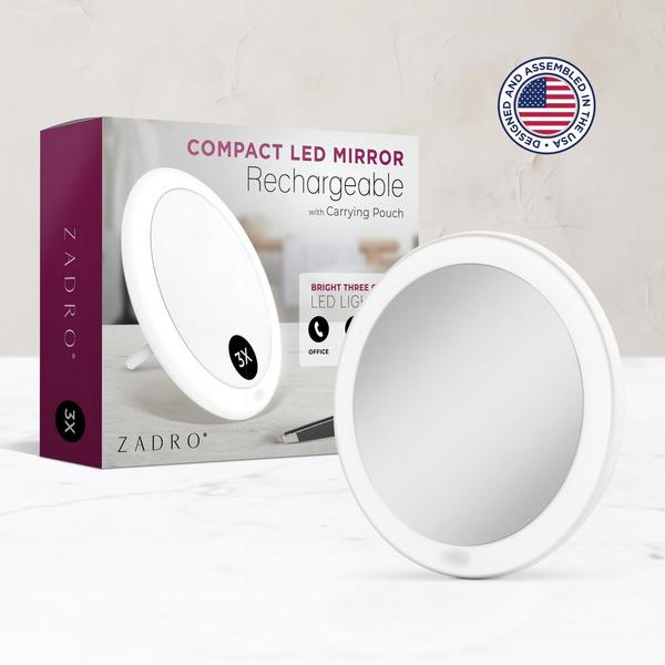 Zadro Rechargeable Lighted Compact Mirror with 3X Magnification #8