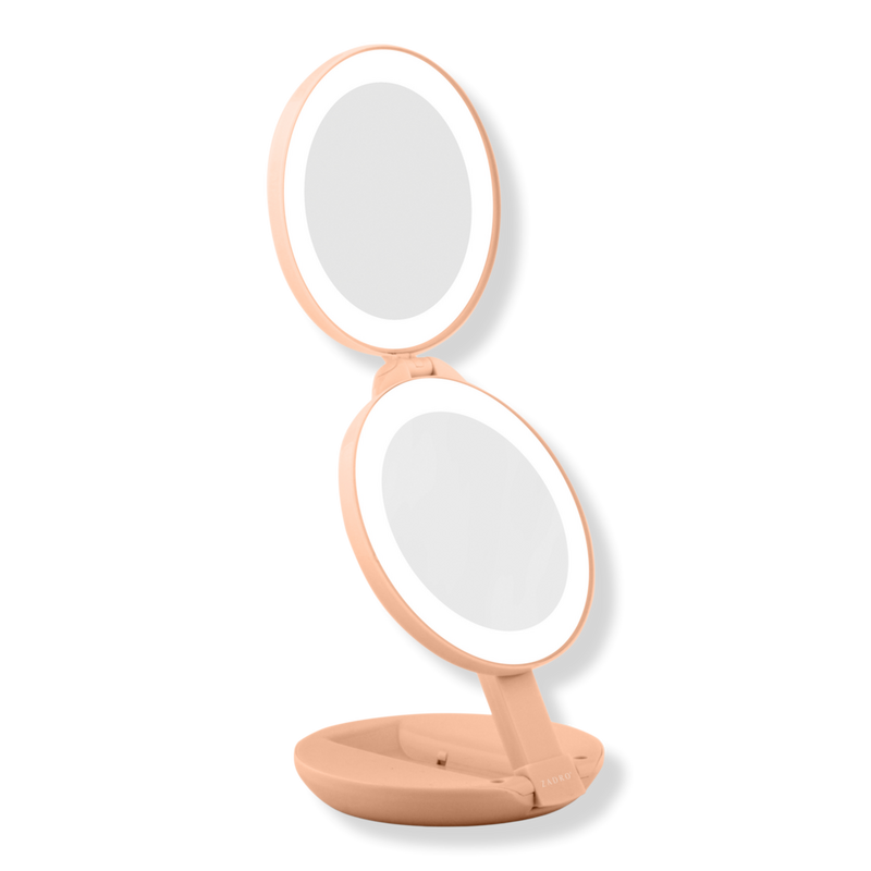 Zadro - Peach Folding LED Lighted Travel Mirror with 10X/1X | Ulta