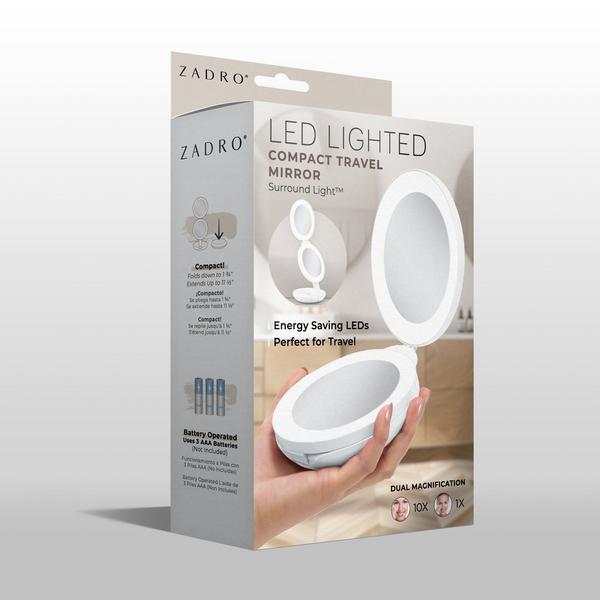 Zadro Folding LED Lighted Travel Mirror with 10X/1X #7
