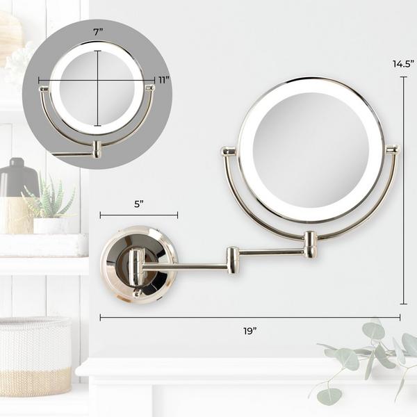 Zadro Lighted Wall Mounted Makeup Mirror with 10X/1X Battery/Cord #4