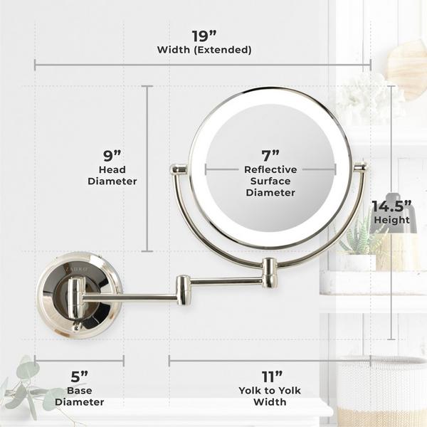 Zadro Lighted Wall Mounted Makeup Mirror with 10X/1X Battery/Cord #5