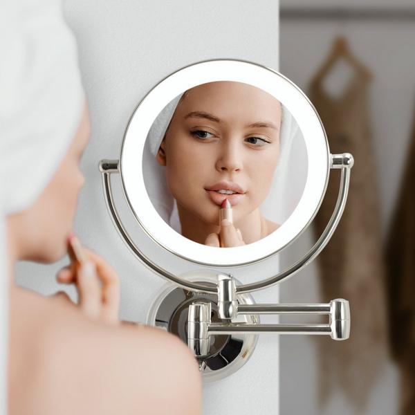 Zadro Lighted Wall Mounted Makeup Mirror with 10X/1X Battery/Cord #8