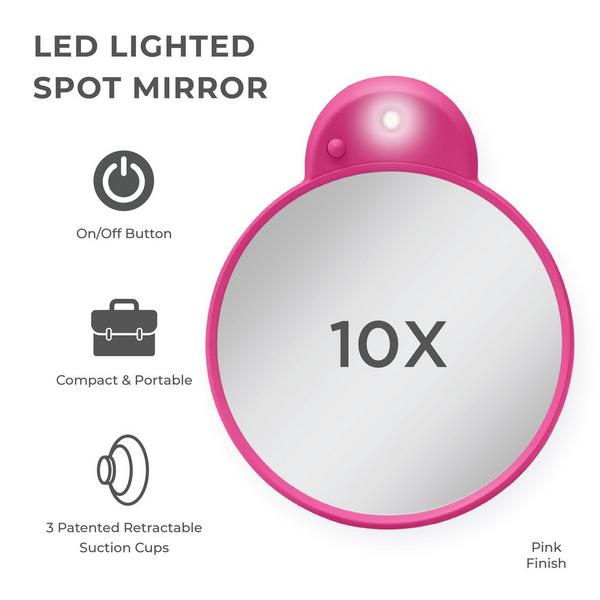 Zadro LED Lighted Compact Mirror with 10X, Suction Cups #2