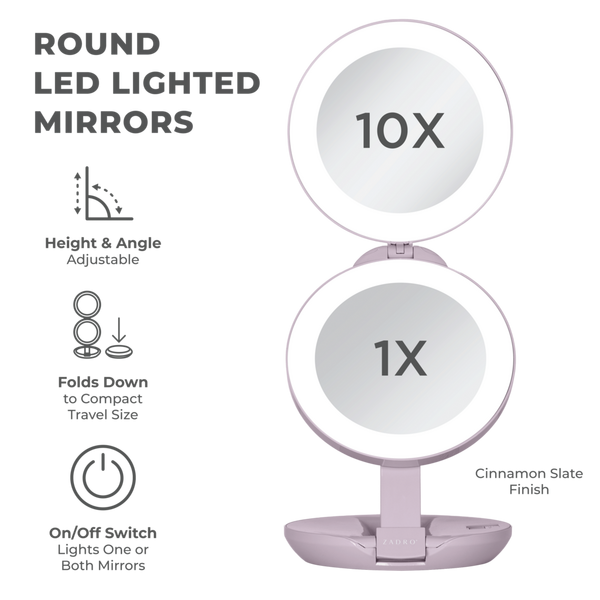 Zadro Folding LED Lighted Travel Mirror with 10X/1X #8