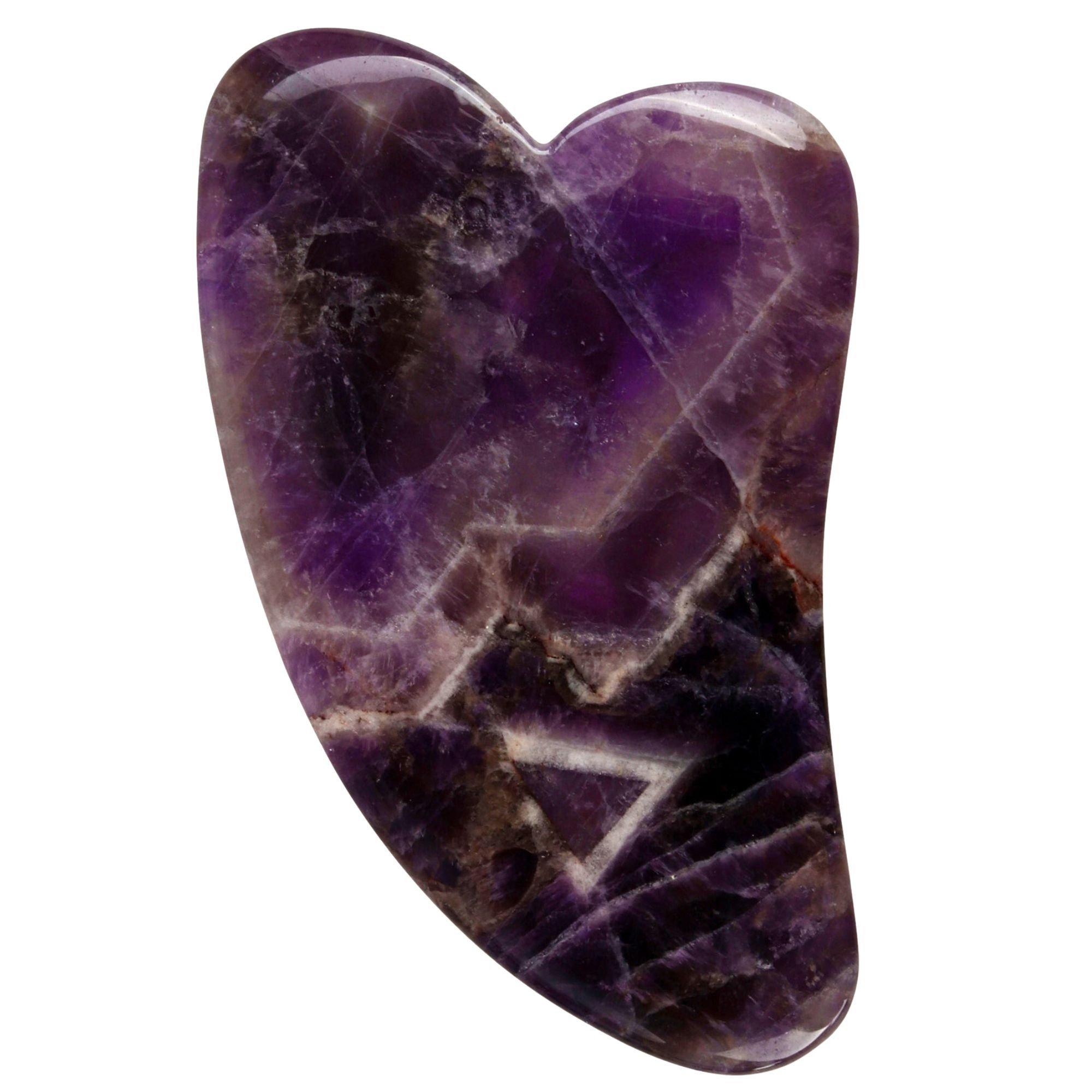 White Lotus Beauty Genuine Crystal Gua Sha- Chemical Free Amethyst #1