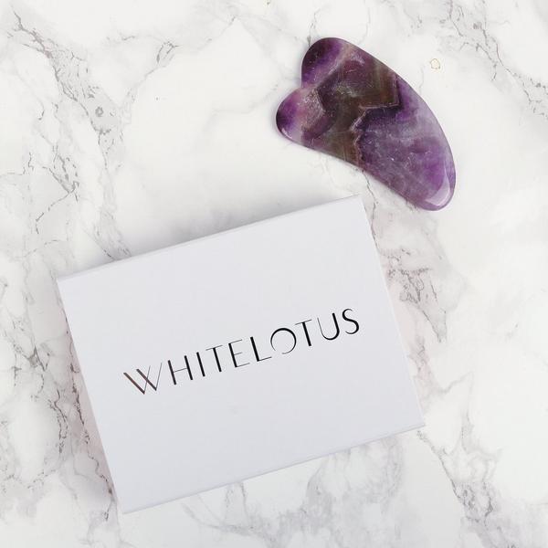 White Lotus Beauty Genuine Crystal Gua Sha- Chemical Free Amethyst #3