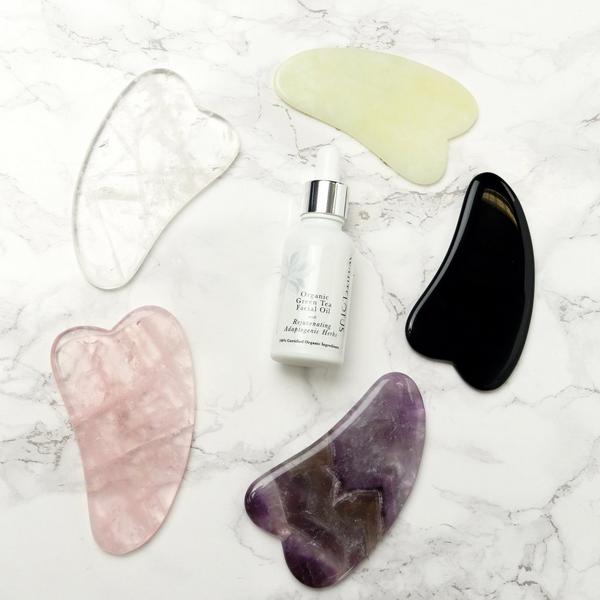White Lotus Beauty Genuine Crystal Gua Sha- Chemical Free Amethyst #4
