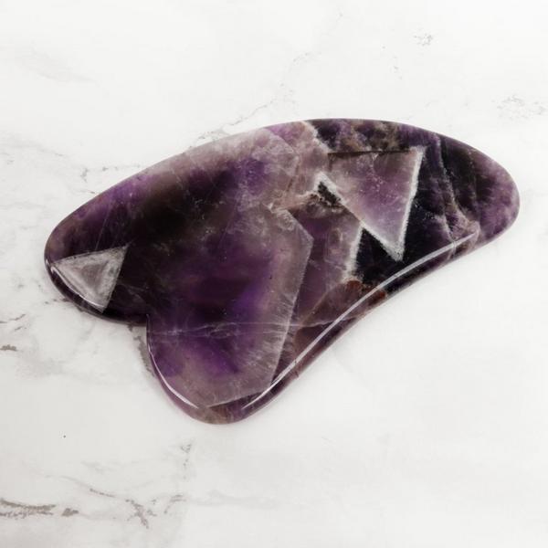 White Lotus Beauty Genuine Crystal Gua Sha- Chemical Free Amethyst #5