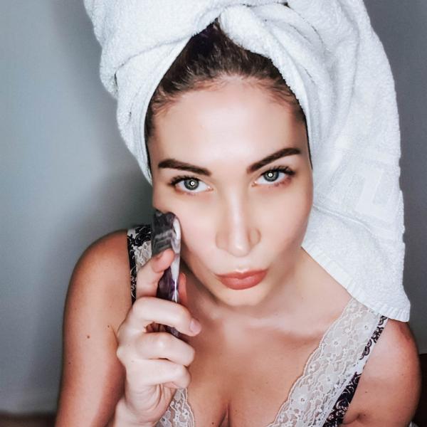 White Lotus Beauty Genuine Crystal Gua Sha- Chemical Free Amethyst #7