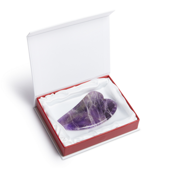 White Lotus Beauty Genuine Crystal Gua Sha- Chemical Free Amethyst #8