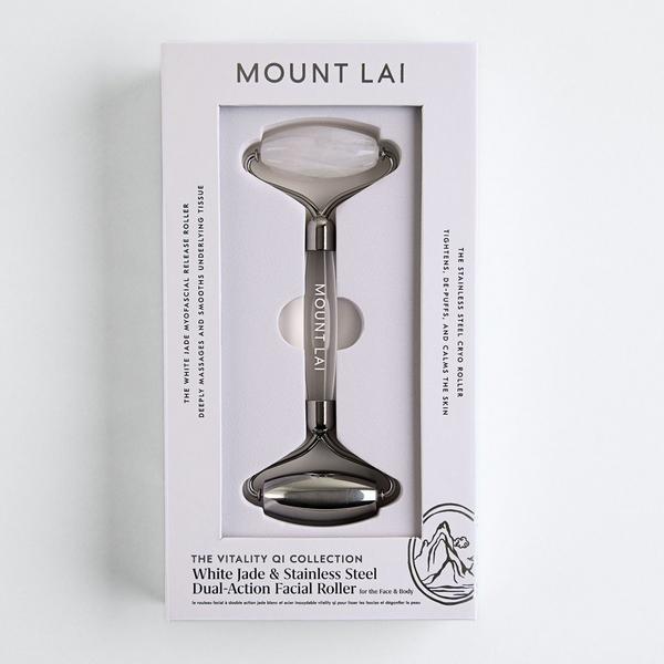 Mount Lai Vitality Qi White Jade & Stainless Steel Dual-Action Facial Roller #4