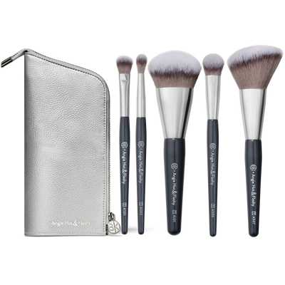 BK Beauty Angie Hot & Flashy Travel Brush Set with Faux Leather Pouch