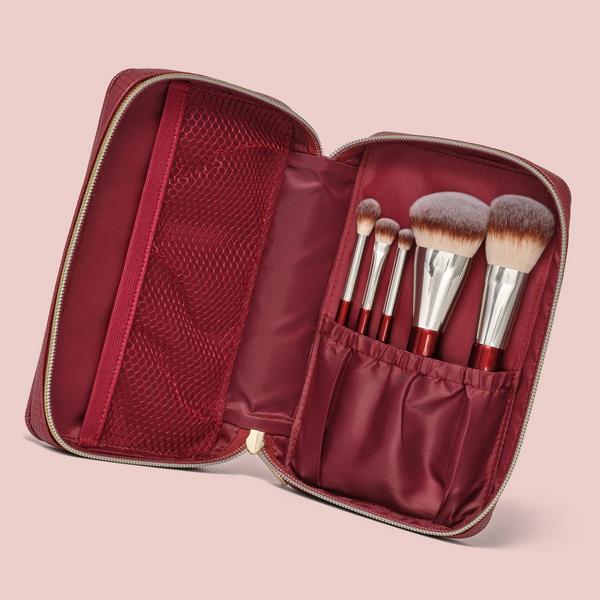BK Beauty Travel Brush Set with Faux Leather Pouch #2