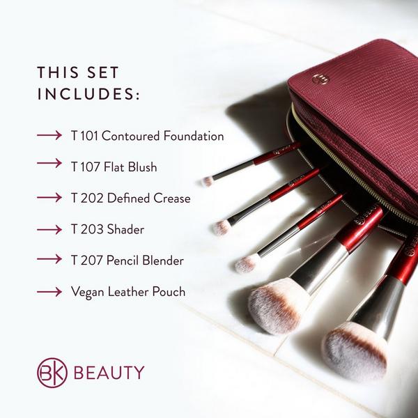 BK Beauty Travel Brush Set with Faux Leather Pouch #4